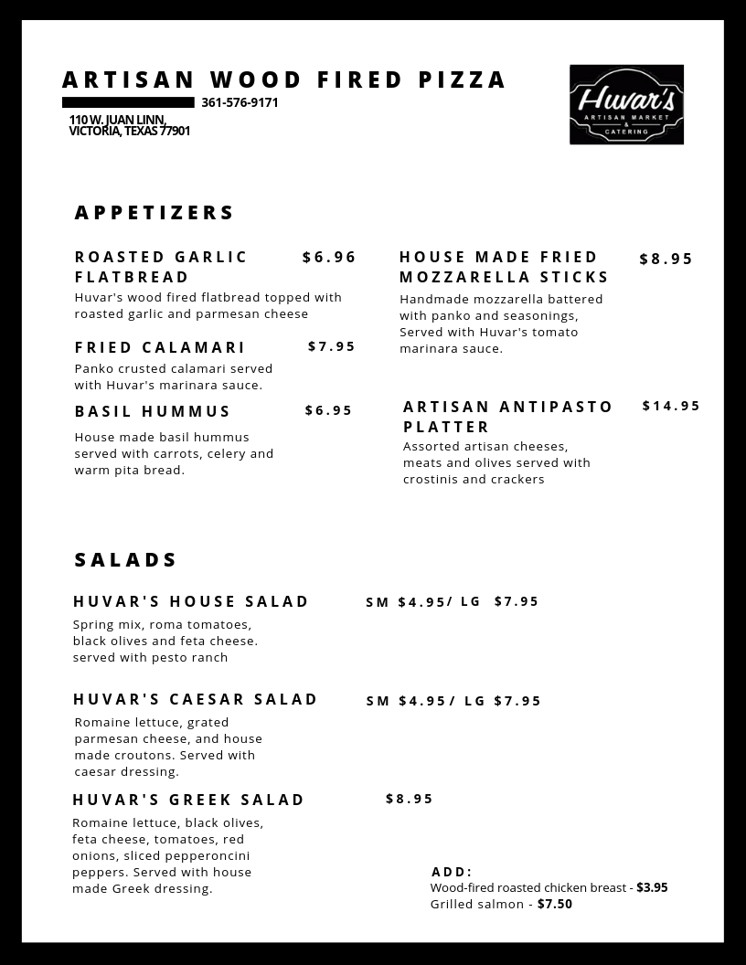tower pizza huonville menu